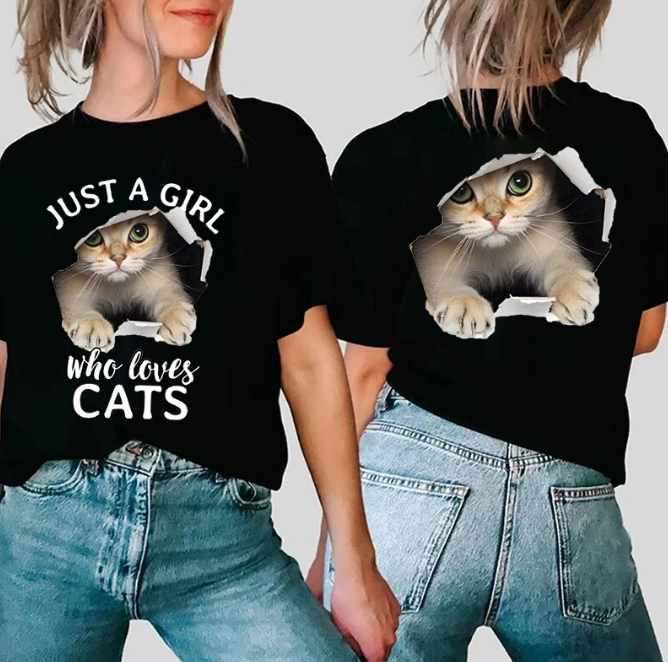 Tshirt Sweet Just A Girl Who Loves Cats Fashion