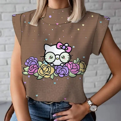 Summer Women Tshirts Fashion Hello Kitty