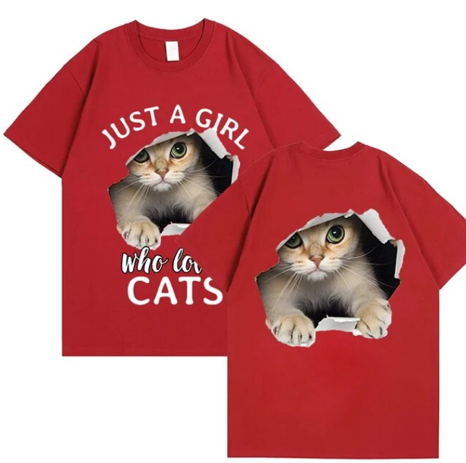 Tshirt Sweet Just A Girl Who Loves Cats Fashion