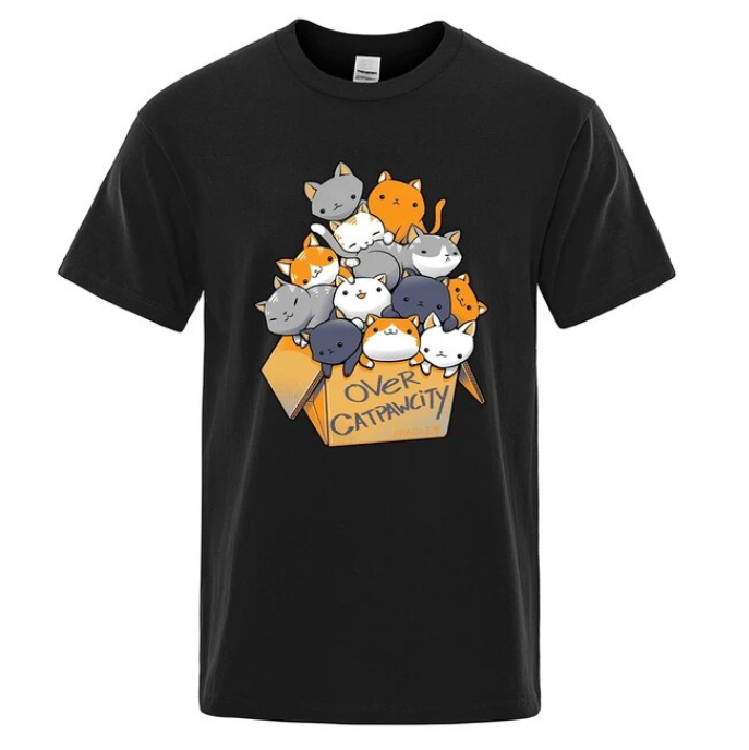 Many Cats Gathered In Personality Print Tshirts