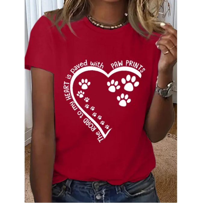 Women Dog Lovers Print Tshirts Casual Fashion