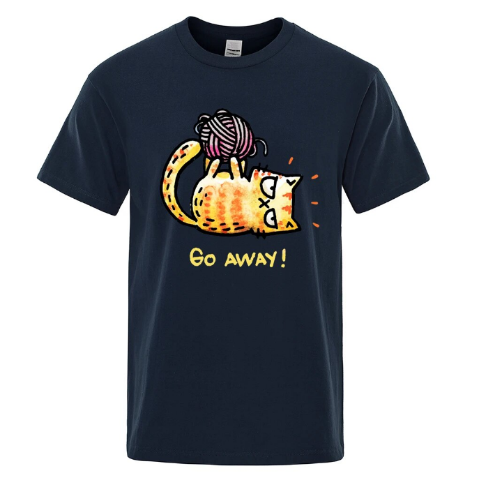 Angry Cat Go Away Cartoons Print Mens Tshirts