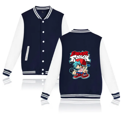 Friday Night Funkin Varsity Baseball Bomber Jacket Hip Hop