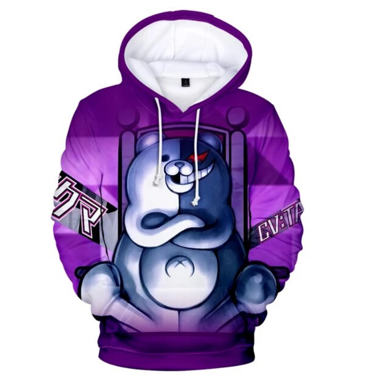 Monokuma 3D Print Hoodies Anime Danganronpa Game Hooded