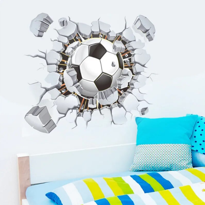 3D Football Soccer Wall Stickers For Kids