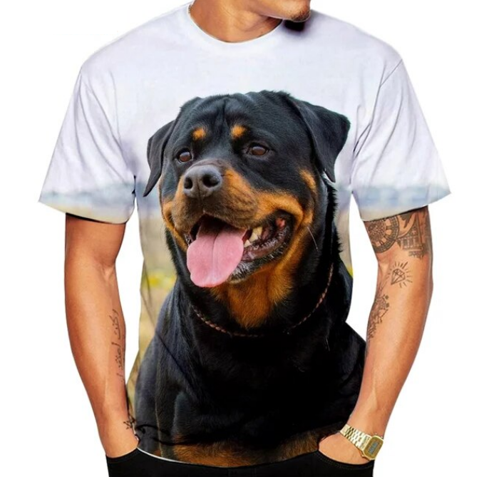 Cute Pet Dog Rottweiler 3D Printing Tshirt