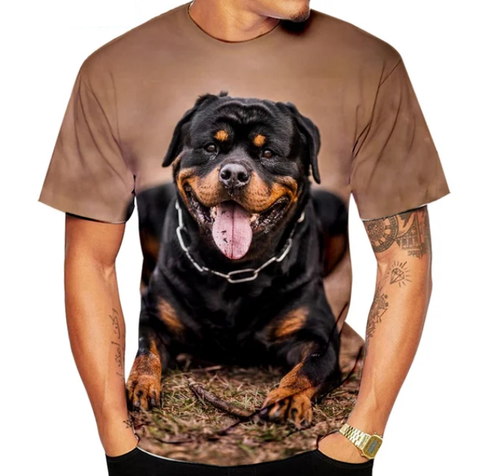 Cute Pet Dog Rottweiler 3D Printing Tshirt