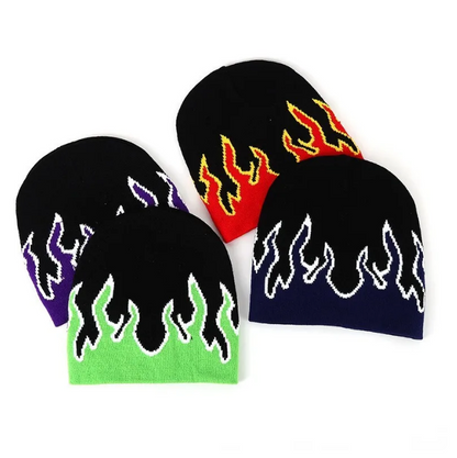 Flame Knit Hat Rap Hip Hop Fashion Sweater Hat Pullover