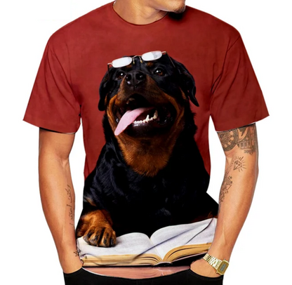 Cute Pet Dog Rottweiler 3D Printing Tshirt