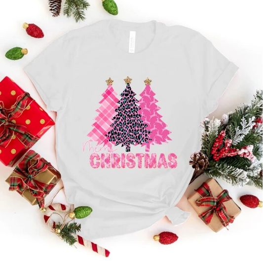 Funny Merry Christmas Tree Print Tshirt