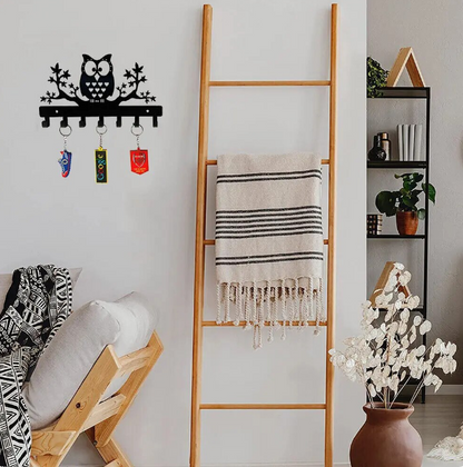 Metal Owl Key Hanger Wall hanging Towel Rack Coat Rack