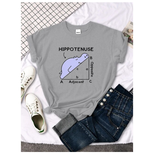 Women Tshirt Hippo Sleeping On Math Problem