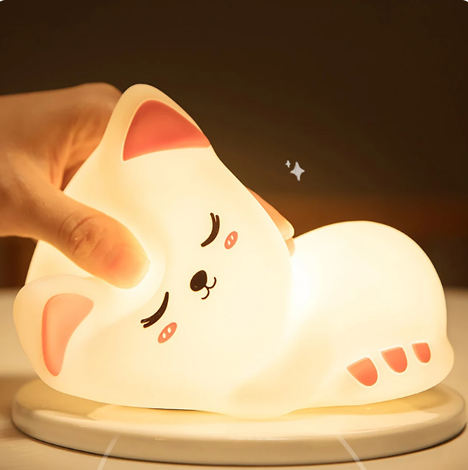 Touch LED Cat Night Light Remote Control For Kid