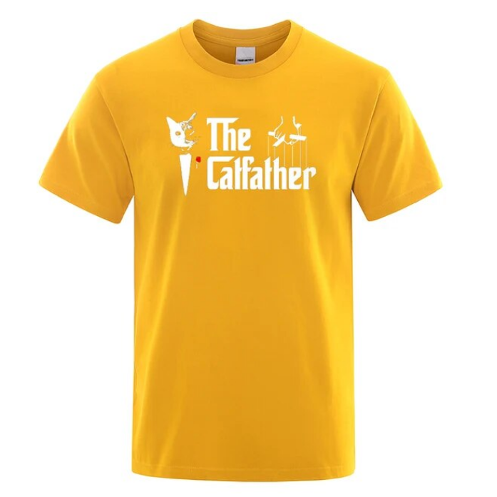 The Catfather Cat Printing Men Tees Shirts