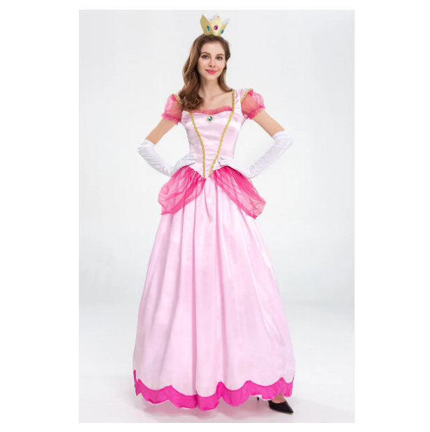 Princess Peach Costume Women Cosplay Party Halloween