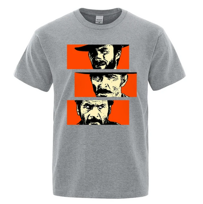 The Good the Bad and Ugly Blondie Angel Eyes Tuco Cowboy Tshirt