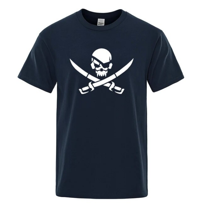 Pirate Skull Logo Funny Print Tshirts