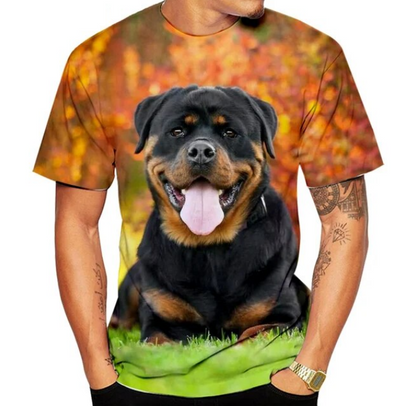 Cute Pet Dog Rottweiler 3D Printing Tshirt