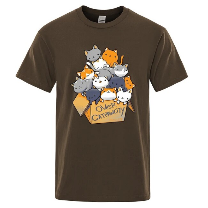 Many Cats Gathered In Personality Print Tshirts