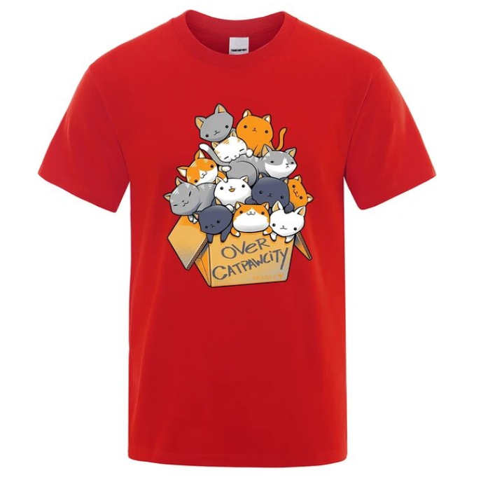 Many Cats Gathered In Personality Print Tshirts