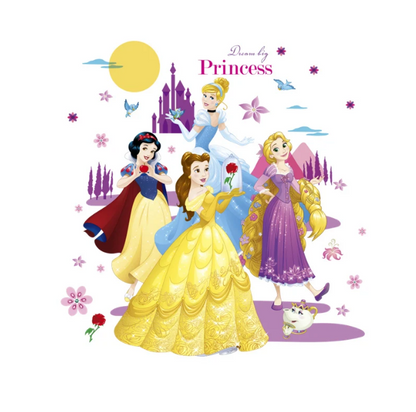 Cartoon Rapunzel Belle Snow White Princess Castle Wall StickersCartoon Rapunzel Belle Snow White Princess Castle Wall Stickers