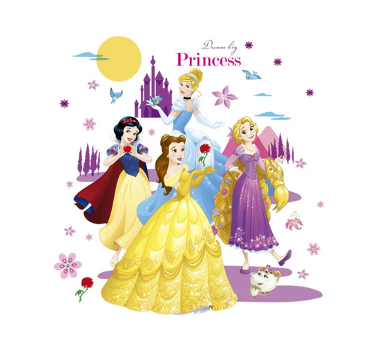 Cartoon Rapunzel Belle Snow White Princess Castle Wall StickersCartoon Rapunzel Belle Snow White Princess Castle Wall Stickers