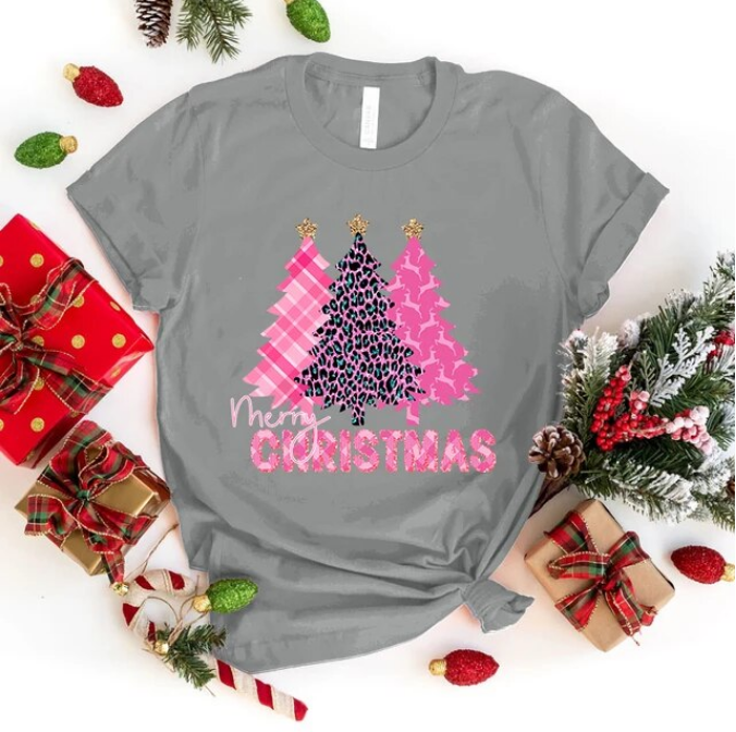 Funny Merry Christmas Tree Print Tshirt