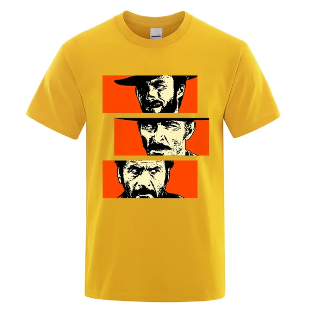 The Good the Bad and Ugly Blondie Angel Eyes Tuco Cowboy Tshirt