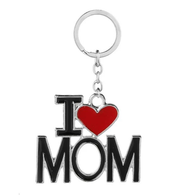 Fashion Metal Letter Love Keychains Charms Mother Father Creative