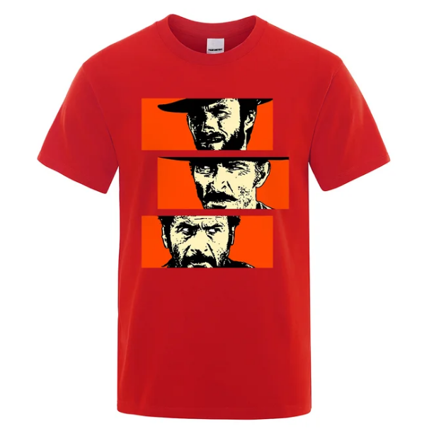 The Good the Bad and Ugly Blondie Angel Eyes Tuco Cowboy Tshirt