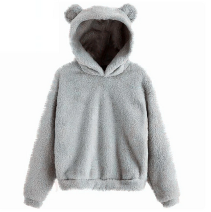 Hoodies Winter Long Sleeve Rabbit Ear Hood Sweatshirt Cute