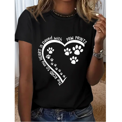 Women Dog Lovers Print Tshirts Casual Fashion