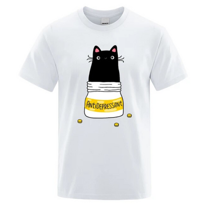 Comic Version Of The Little Cat Antidepressant Men Tshirts