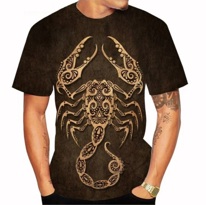 Summer Fashion Scorpion 3D Printed Unisex Cool Tshirt