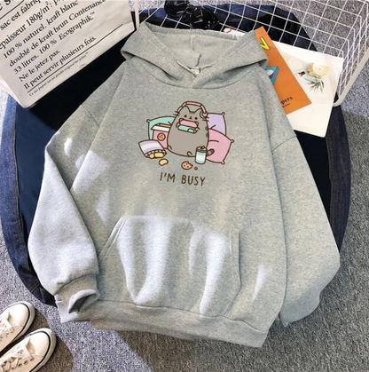 Funny The Cat Fashion Kawaii Pattern Hoodies Casual Long Sleeve