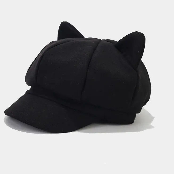 Women Cute Cat Ear Octagonal Hats