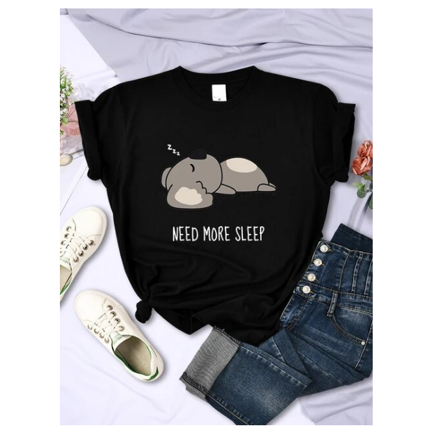 Need More Sleep Cartoons Bear Women Tshirt