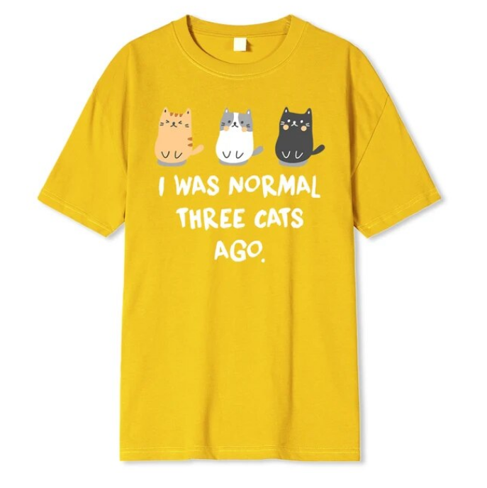 I Was Normal Three Cats Ago Prints Men Tshirt