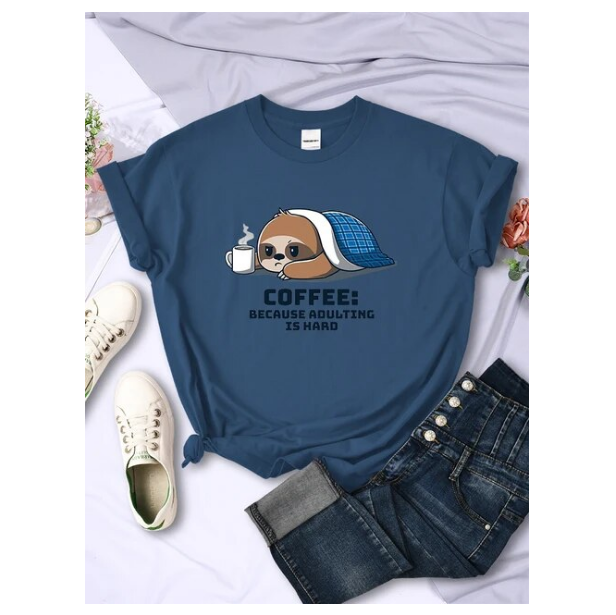 Cute Sloth Because Adulting Is Head Tshirt