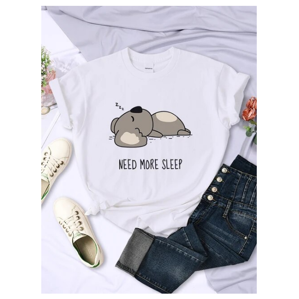 Need More Sleep Cartoons Bear Women Tshirt