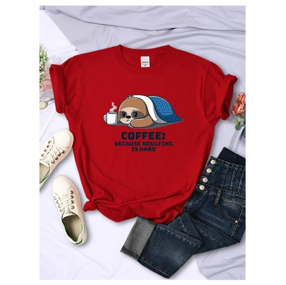 Cute Sloth Because Adulting Is Head Tshirt