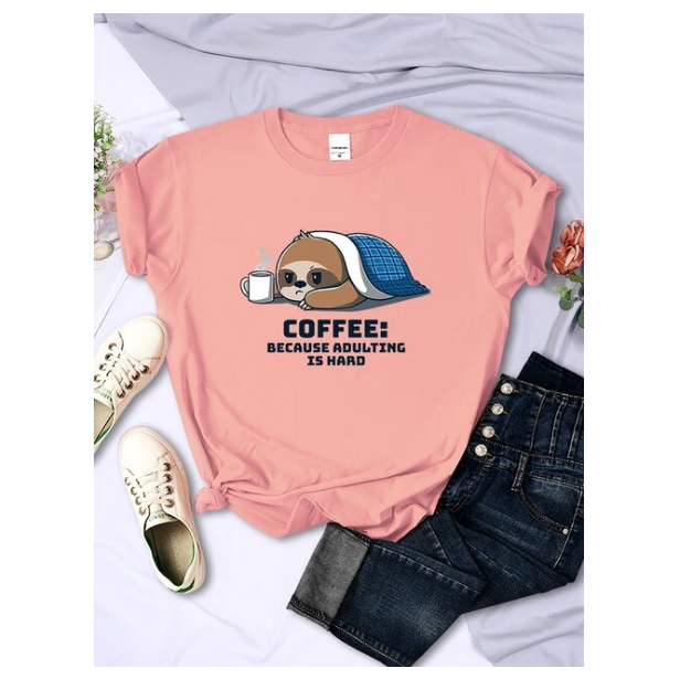 Cute Sloth Because Adulting Is Head Tshirt