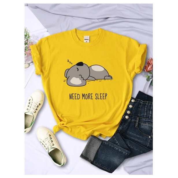 Need More Sleep Cartoons Bear Women Tshirt