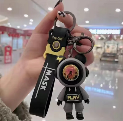 Cute Astronaut Bear Figure Keychain