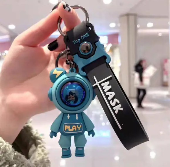 Cute Astronaut Bear Figure Keychain