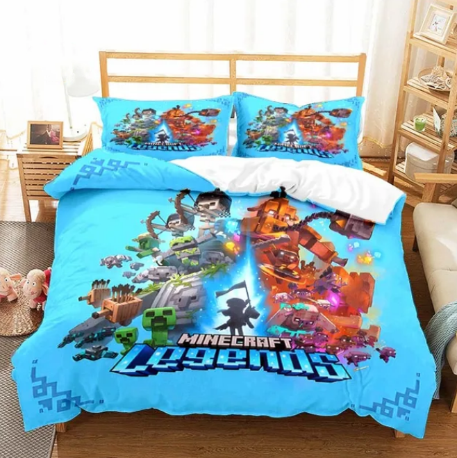 Minecraft Legends Pattern Duvet Cover Bedding Set