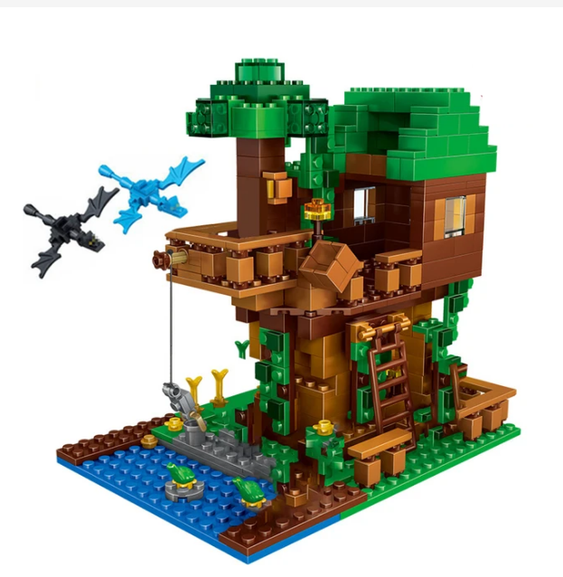 The Tree House Small Building Blocks Sets With Steve Action Figures