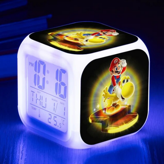 Super Mario Bros LED Color Changing Alarm Clock Decoration