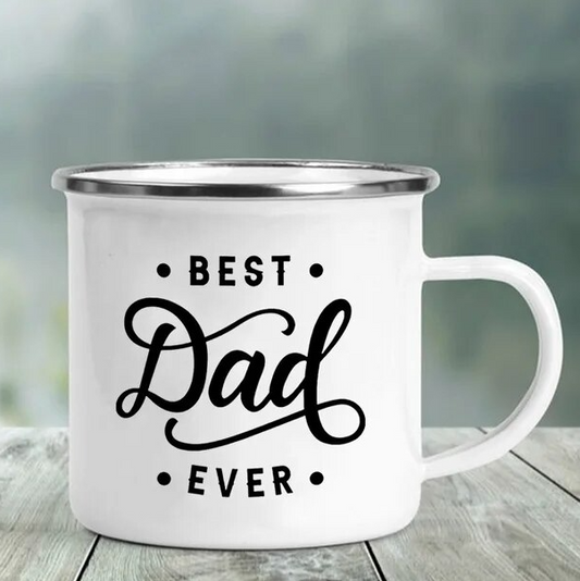 Best Dad Print Funny Enamel Creative Coffee Cups Camping Mugs