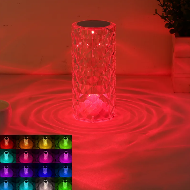 Night Light USB LED Bedside Diamond Rose Lamp - DUGO